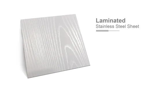 201 304 430 Wood Grain/Marble Tile Texture PVC Film Stainless Steel Laminate Sheets for Kitchen Countertop or Wall Panels 